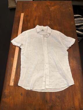The Island Greece White Linen Short Sleeve Button-Up Shirt